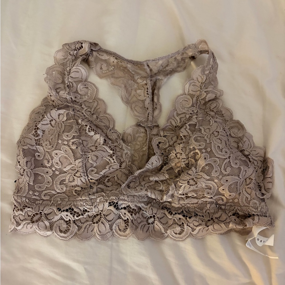 Aeropostale Lace Bralette - Soft Taupe/ blush color